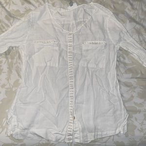 White button down top